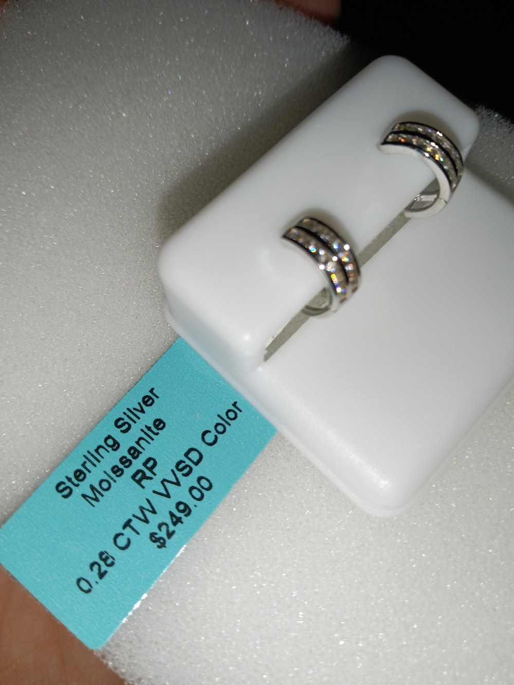 Sterling Silver Moissanite Hoop Earrings
